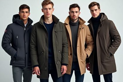 Doudoune élégante pour homme dans un cadre urbain moderne