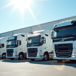 Plusieurs camions 12 tonnes de marques différentes en extérieur