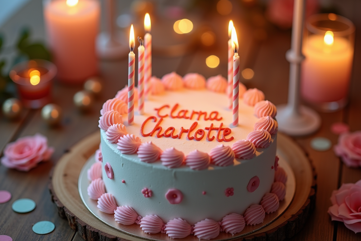Gâteau d anniversaire personnalisé avec Clara Charlotte