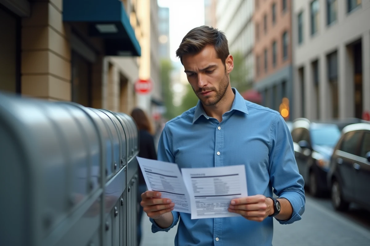 Homme vérifiant des bordereaux d