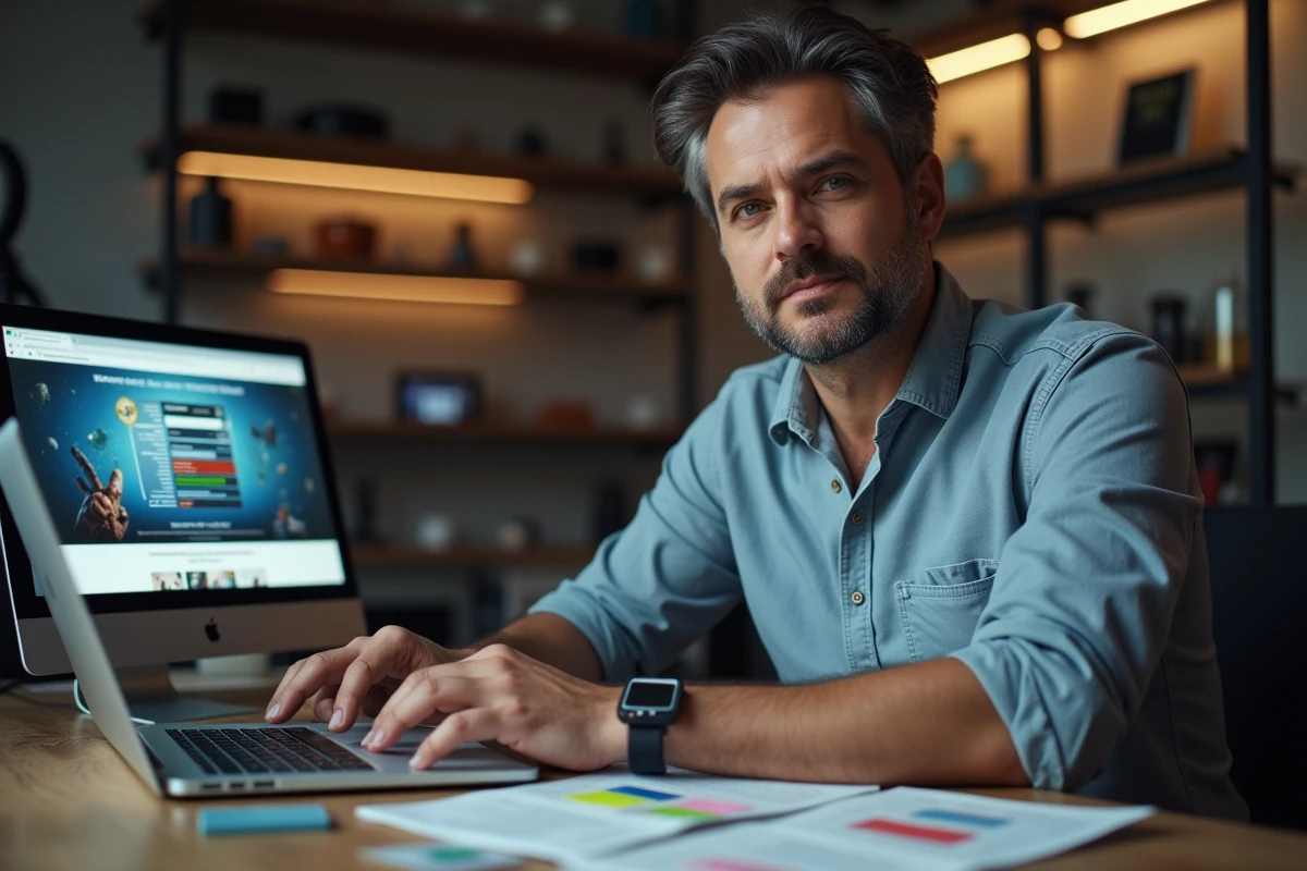 Journaliste cinéma analysant le calendrier Marvel 2026 avec des comics Spider-Man et Avengers sur son bureau