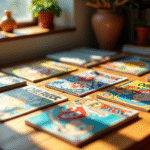 Table en bois avec mangas One Piece colorés et magazines spéciaux